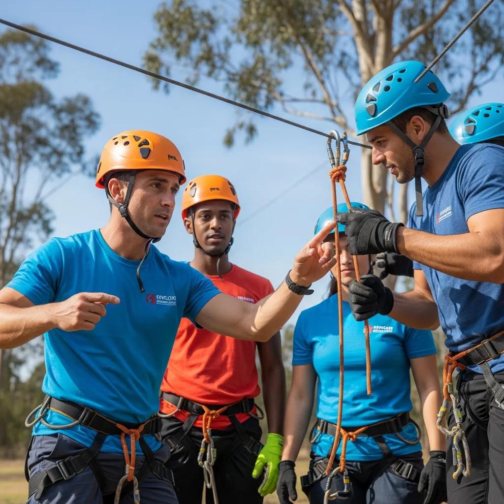 Team developing leadership and problem-solving skills through outdoor challenges