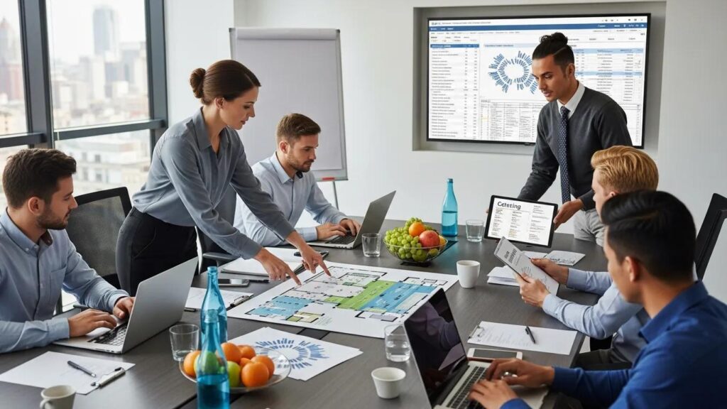 Event manager coordinating full lifecycle event management services for a corporate event