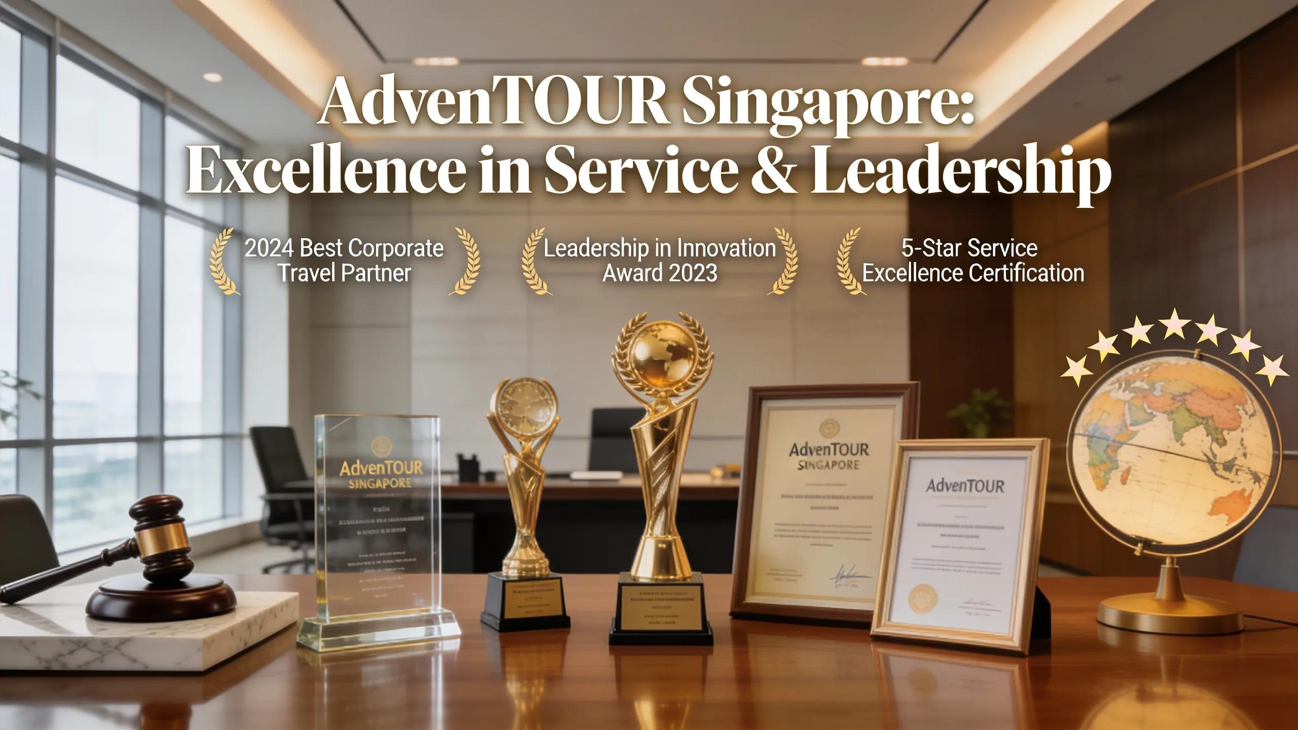 Recognition and awards showcasing Adventour Singapore as a Top 10 Corporate Team Building Company in Asia