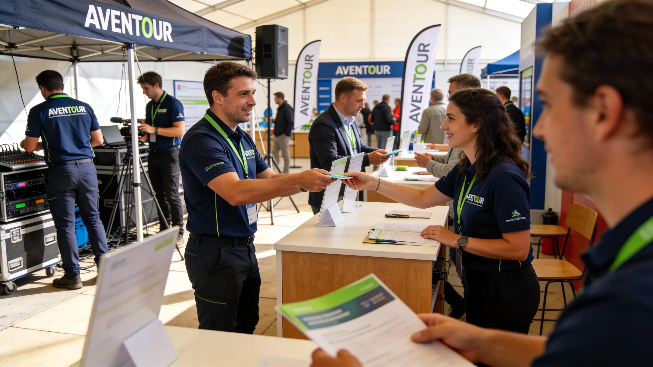AdvenTOUR team members ensuring professional execution of a corporate event