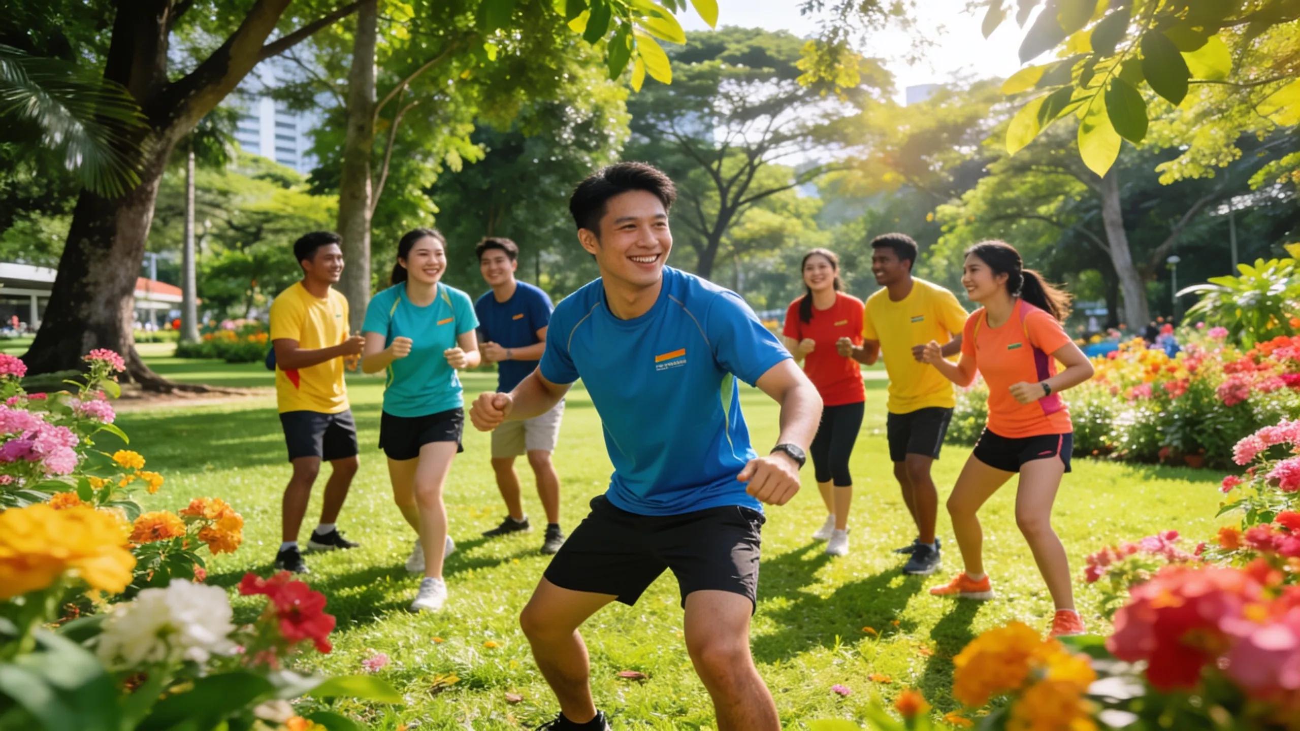 Outdoor corporate team building in Singapore highlighting Amazing Race and scavenger hunts