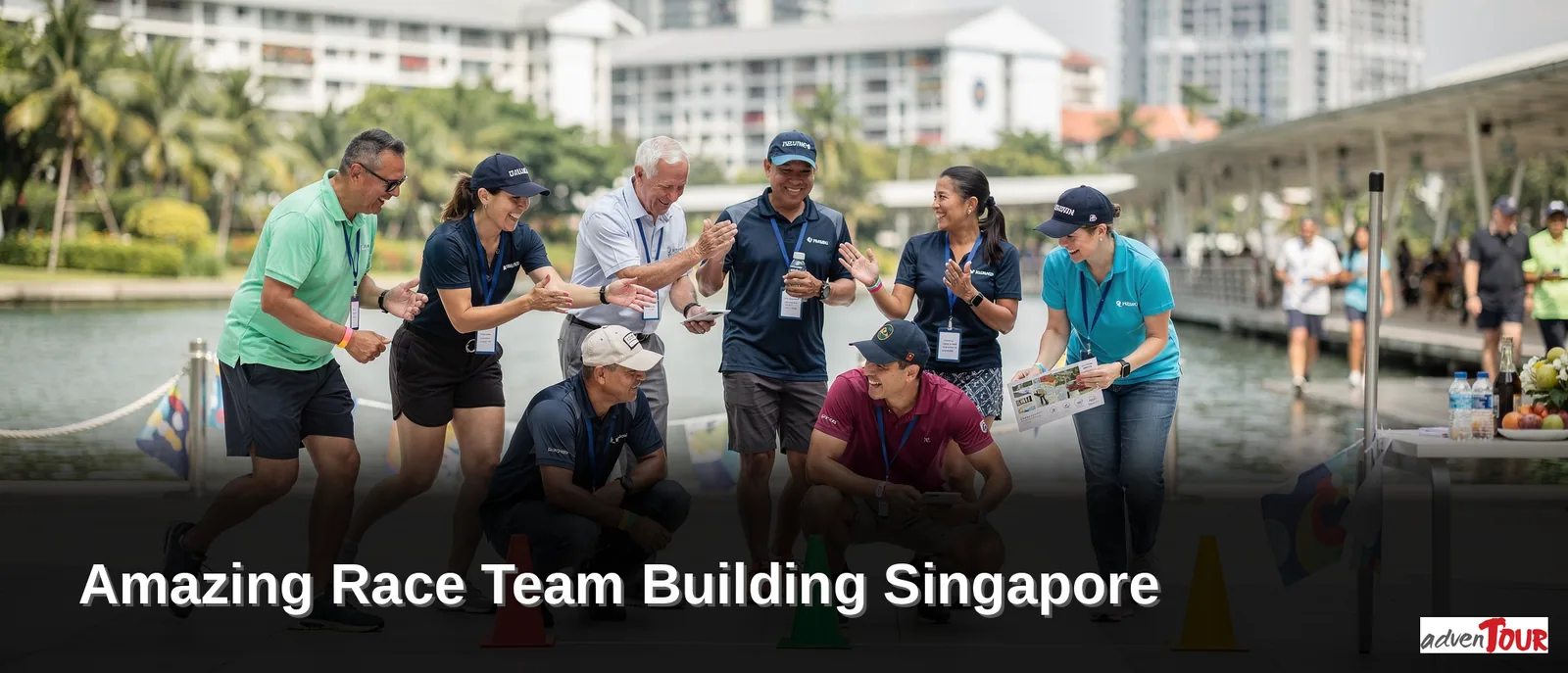 An Amazing Race team building event is a competitive, multi-checkpoint challenge where teams race against