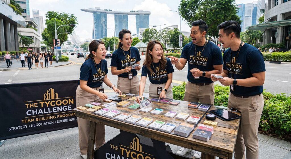 Team participating in Tycoon Challenge event in Singapore.